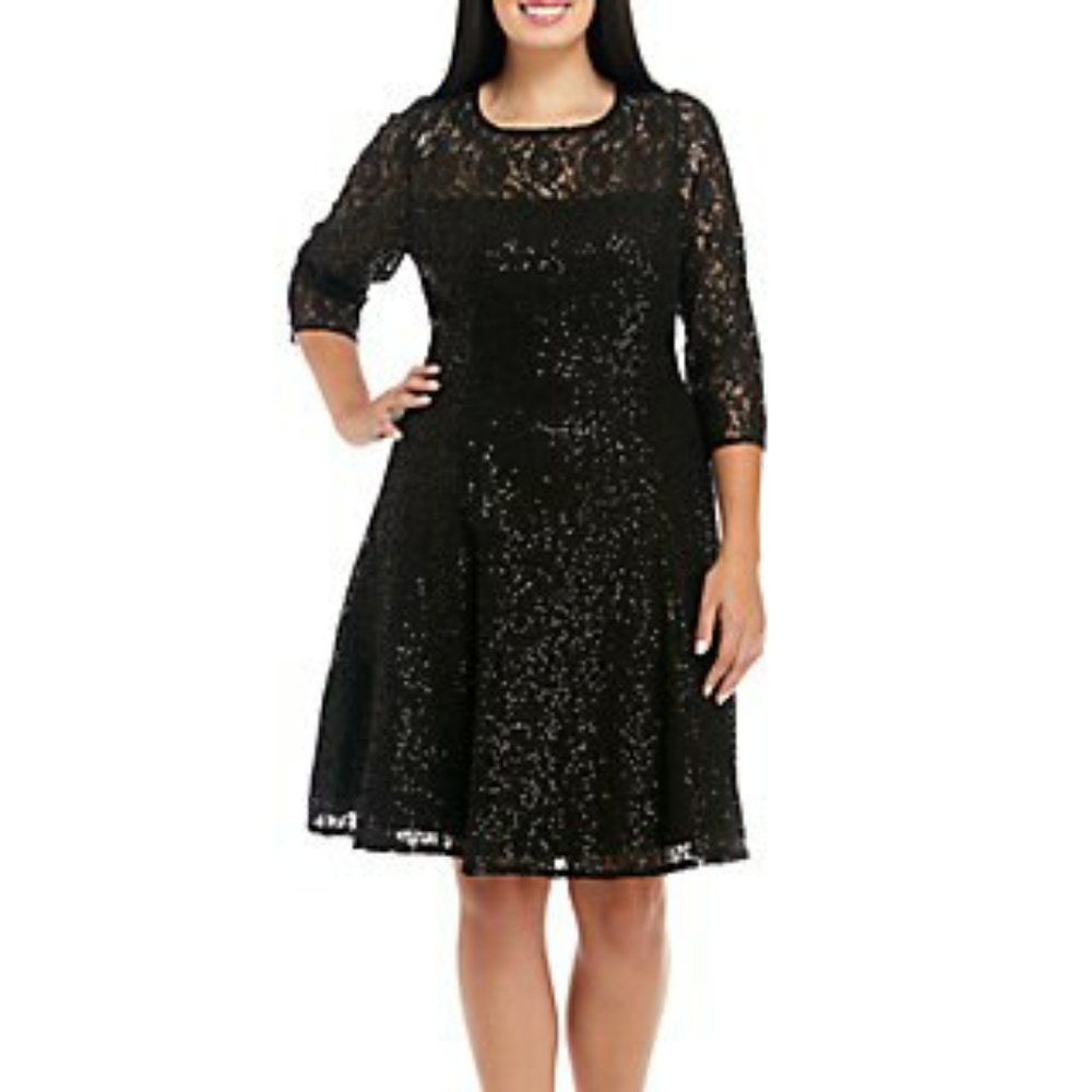 3/4 Sleeve Fit and Flare Dress